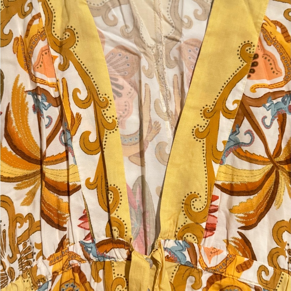 FARM Rio Yellow and Orange Maxi Dress